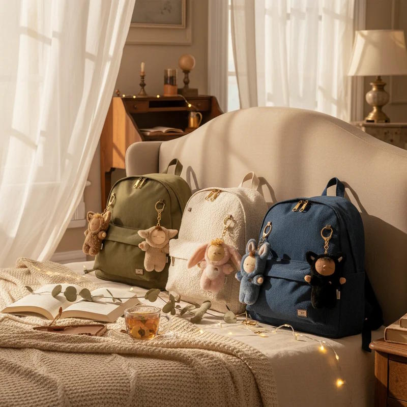 Olli Ella Cozy Bag Charm or Key Chain at Milk Tooth Australia Lamb Bunny Cat Fawn Fox at Milk Tooth Australia