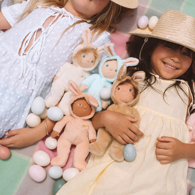 Olli Ella | Dinky Dinkum Fluffle | Basil Bunny Misty Blue at Milk Tooth