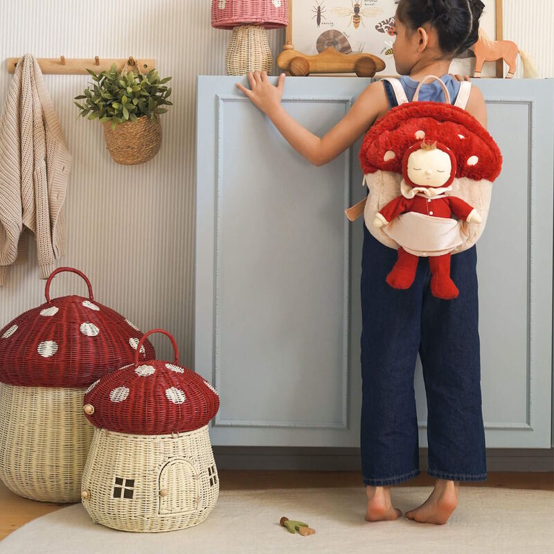 Olli Ella | Hopalong Mushroom Backpack Red