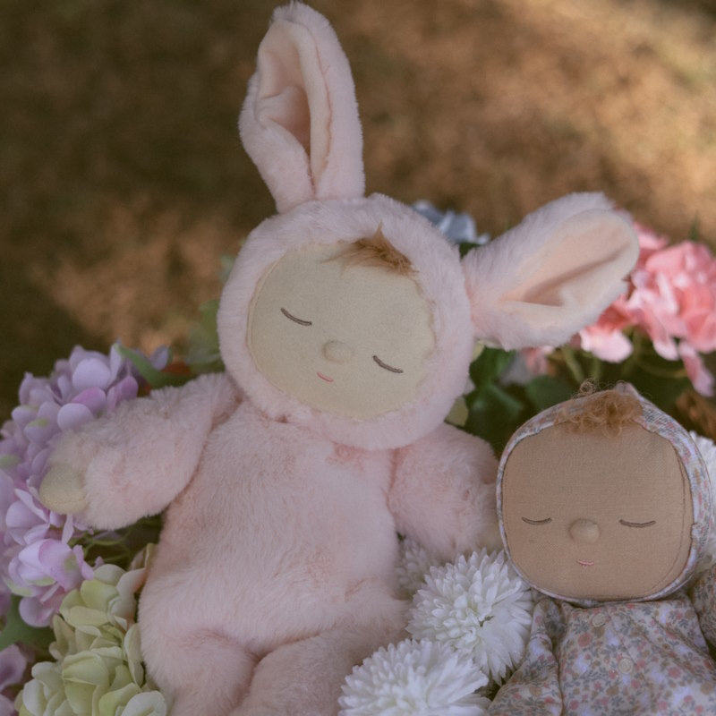Olli Ella | Lullaby Cozy Dinkum Bunny Moppet Pink at Milk Tooth Australia