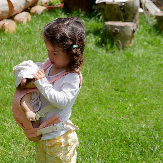Olli Ella Quilted Dinkum Doll Carrier Rose at Milk Tooth Australia