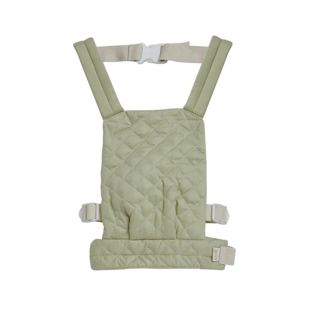 Olli Ella Quilted Dinkum Doll Carrier Sage at Milk Tooth Australia