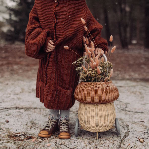 Olli Ella | Rattan Mushroom Luggy Basket Natural at Milk Tooth