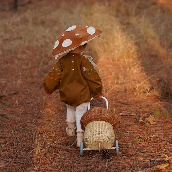 Olli Ella | Rattan Mushroom Luggy Basket Natural at Milk Tooth