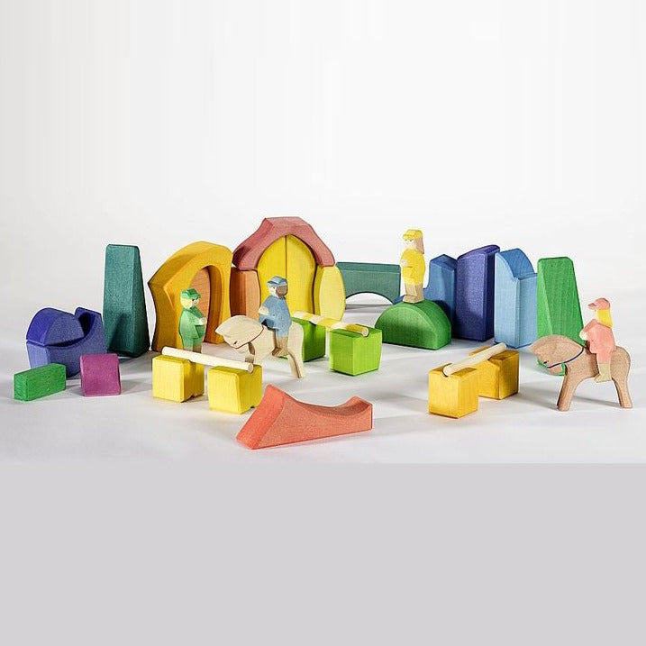 Ostheimer | Kinderkram Rainbow Rider Farm Block Set at Milk Tooth