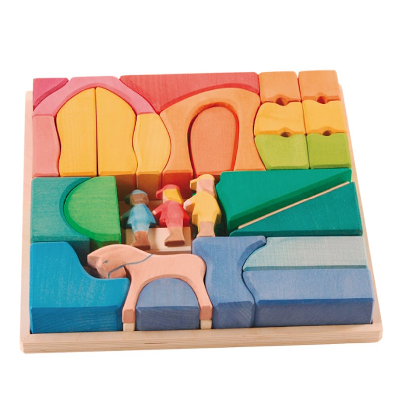 Ostheimer | Kinderkram Rainbow Rider Farm Block Set at Milk Tooth