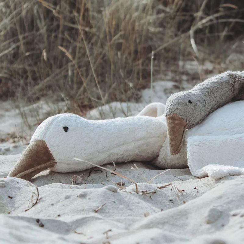 Senger | Cuddly Animal Goose Large White w/ removable heat/cool pack at Milk Tooth Australia