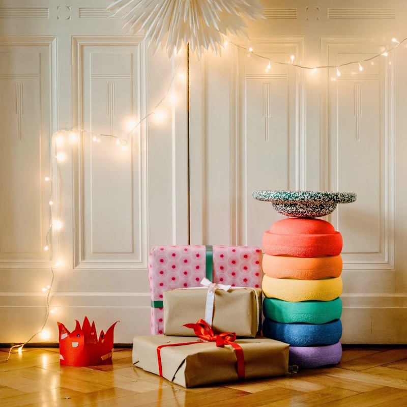 Stapelstein Christmas Promo Rainbow Classic 6 + FREE Dark Green/Blush Board at Milk Tooth Australia
