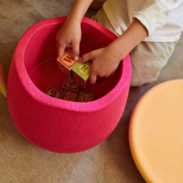 Stapelstein Dynamic Base Pink Seating and Storage Toy at Milk Tooth Australia