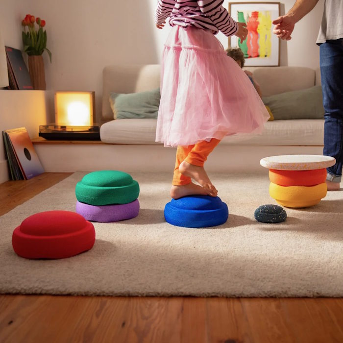 Stapelstein EASTER PROMO | Rainbow Classic 6+1 (Petal Board) + Pond Mini Stone