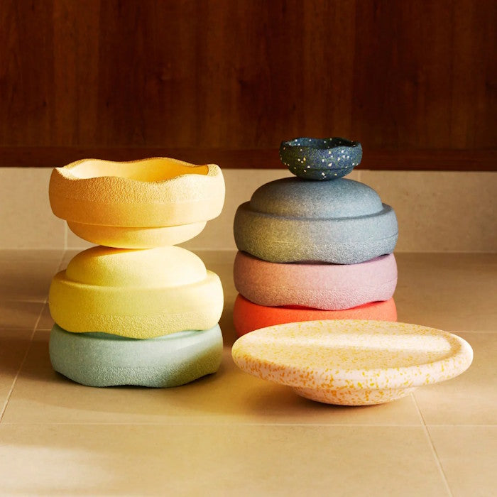 Stapelstein EASTER PROMO | Rainbow Pastel 6+1 (Petal Board) + Pond Mini Stone PRE-ORDER