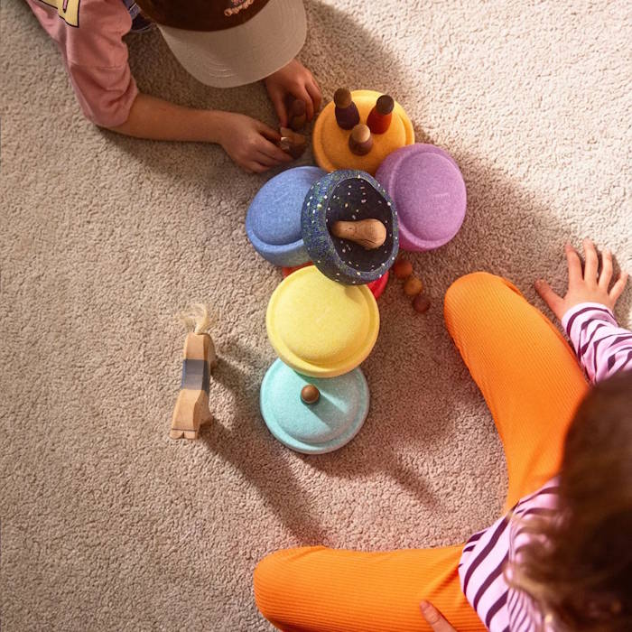 Stapelstein EASTER PROMO | Mini Rainbow Pastel 6 plus FREE Mini Pond Stone