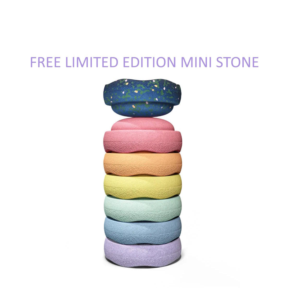 Stapelstein EASTER PROMO | Mini Rainbow Pastel 6 plus FREE Mini Pond Stone