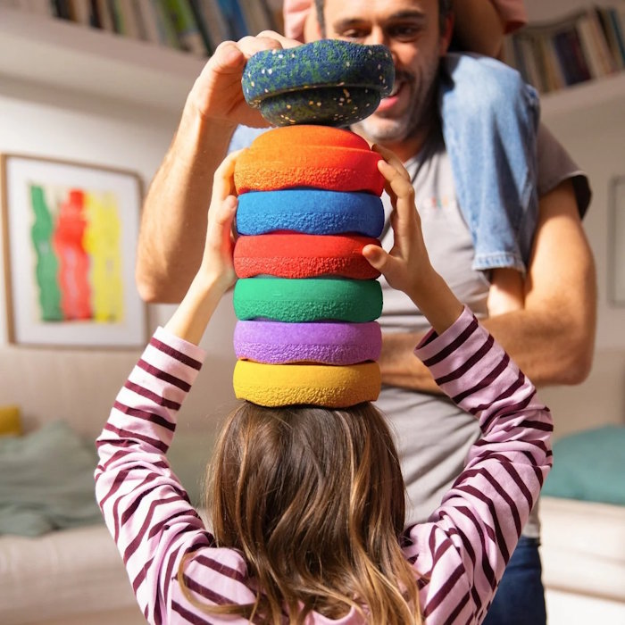 Stapelstein EASTER PROMO | Mini Rainbow Classic 6 plus FREE Mini Pond Stone