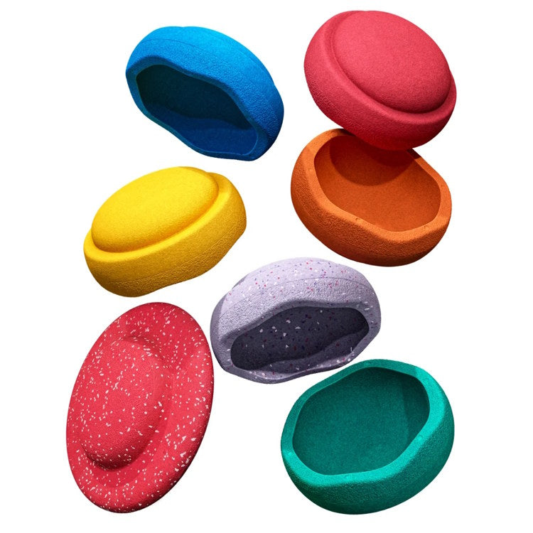 Stapelstein | Limited Edition Rainbow Classic 6+1 (Agaric Toadstool Board & Speckled Violet Stone)