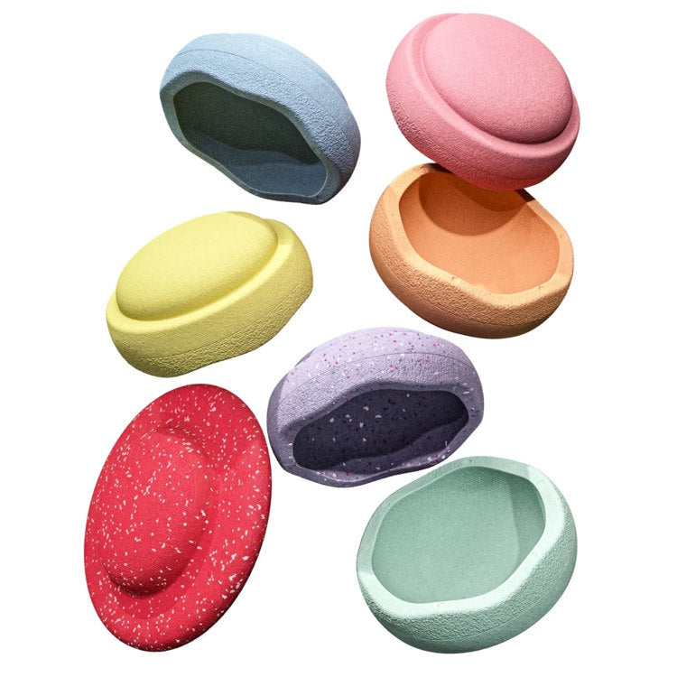 Stapelstein | Limited Edition Rainbow Pastel 6+1 (Agaric Toadstool Board & Speckled Violet Stone)