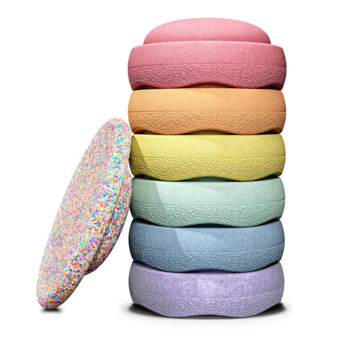 Stapelstein | Rainbow Pastel 6 + FREE SUPER CONFETTI BOARD at Milk Tooth