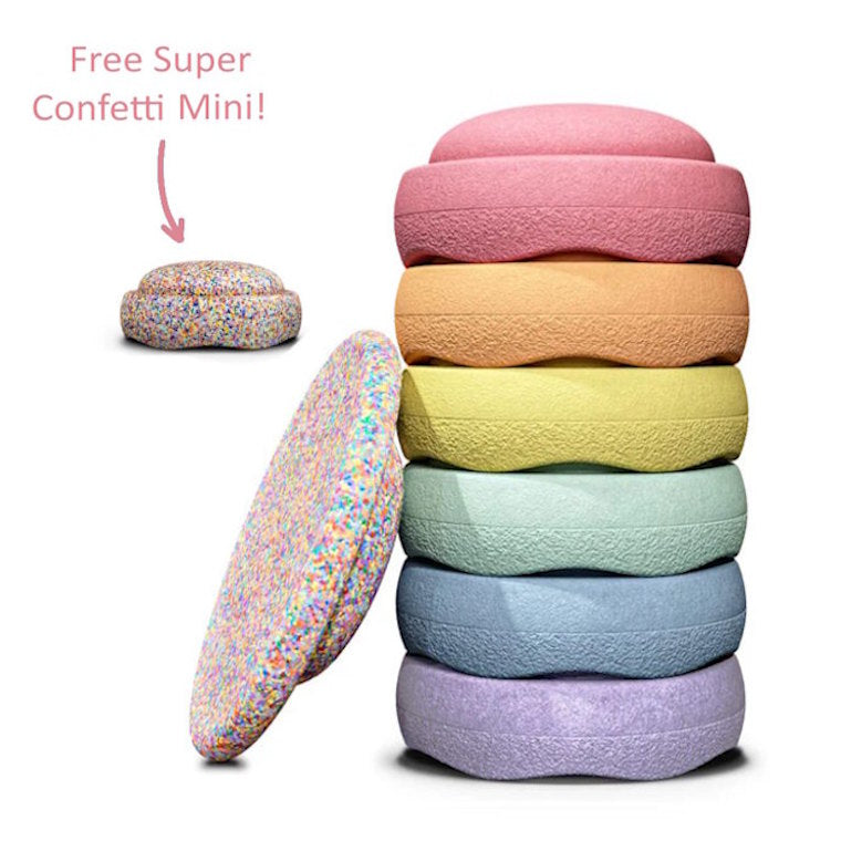 Stapelstein Rainbow Pastel 6+1 Free Super Confetti Mini