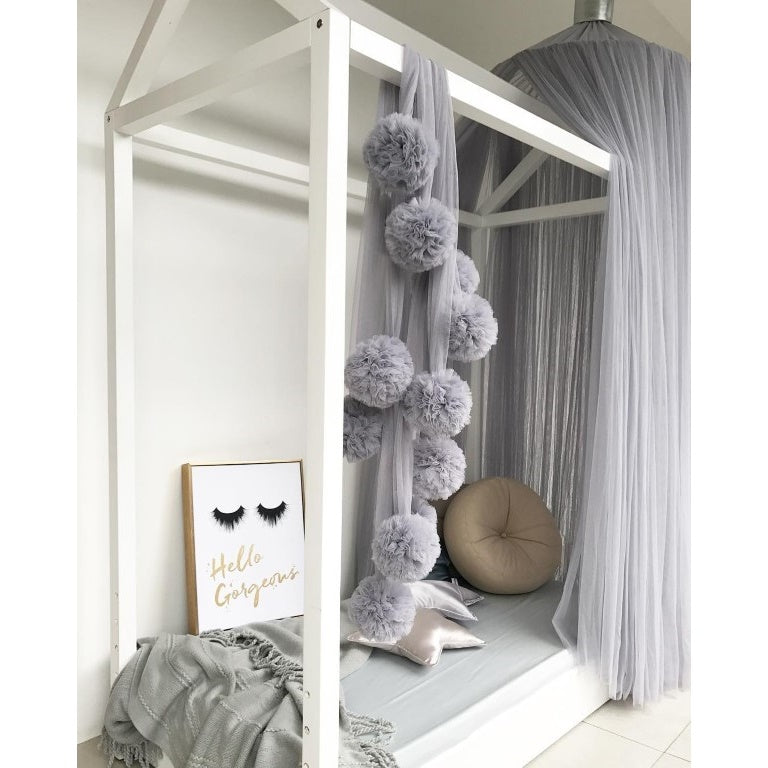 Spinkie Baby | Pom Garland | Grey Tulle