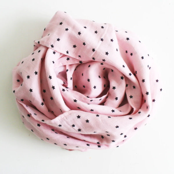 Alimrose | Muslin Swaddle | Starry Night Pink at Milk Tooth