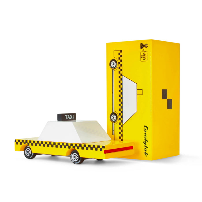 Candylab | Yellow Taxi wooden toy car at Milk Tooth