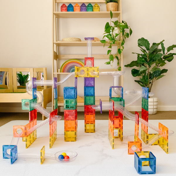 Connetix Tiles | Magnetic Building Tiles | 92 Piece Ball Run