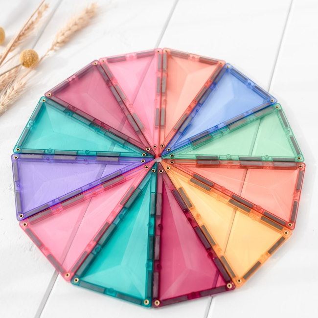 Connetix Tiles | 120 Piece Pastel Creative Pack new isosceles triangles to form a dodecagon