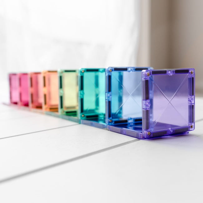 Connetix Tiles | 202 Piece Pastel Mega Pack eight pastel shades in earthy tones