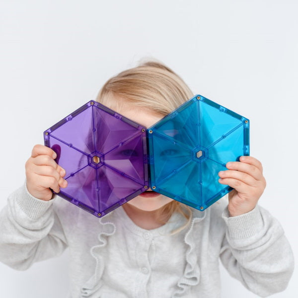 Connetix Tiles | 30 Piece Rainbow Geometry Pack hexagons