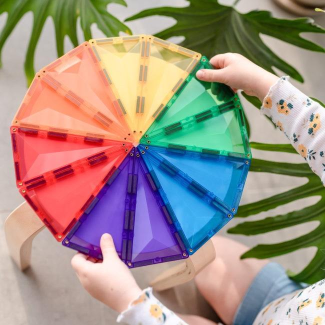 Connetix Tiles | 30 Piece Rainbow Geometry Pack dodecagon