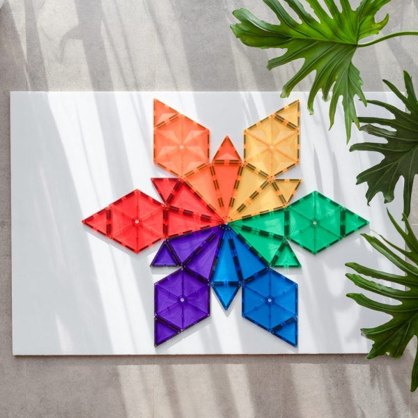 Connetix Tiles | 30 Piece Rainbow Geometry Pack stars