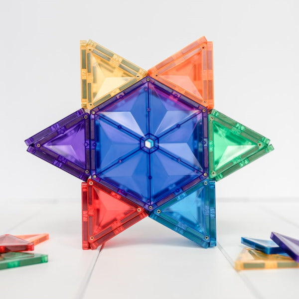Connetix Tiles | 30 Piece Rainbow Geometry Pack star