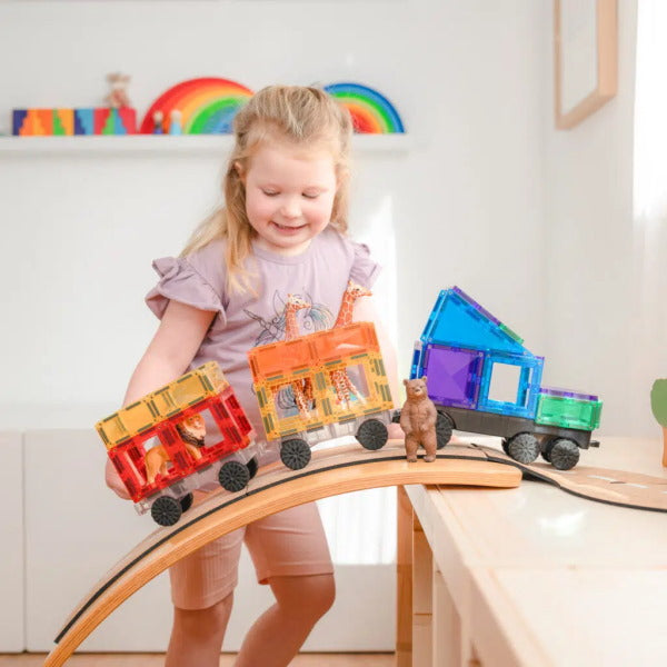 Connetix Tiles | 50 Piece Rainbow Transport Pack at Milk Tooth