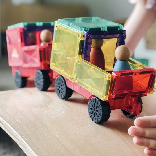 Connetix Tiles | Magnetic Building Tiles | 24 Piece Car Set