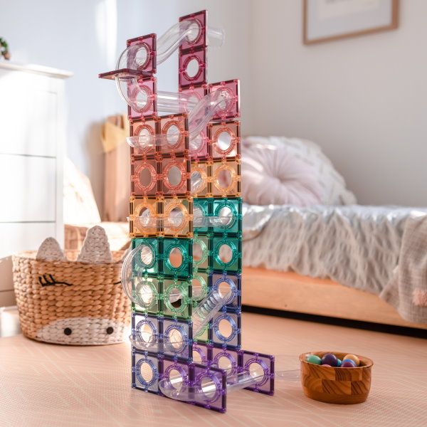Free shipping on the Connetix 106 Piece Pastel Ball Run at Milk Tooth