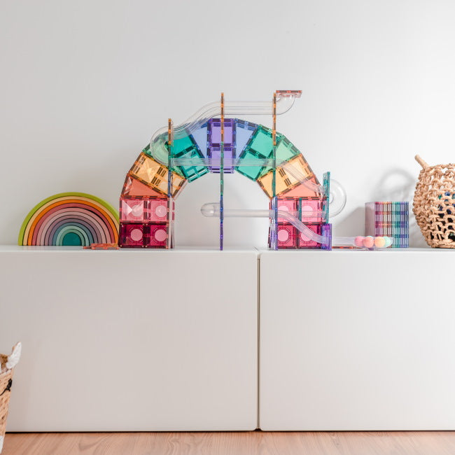Connetix Tiles | 106 Piece Pastel Ball Run | Magnetic Tiles at Milk Tooth