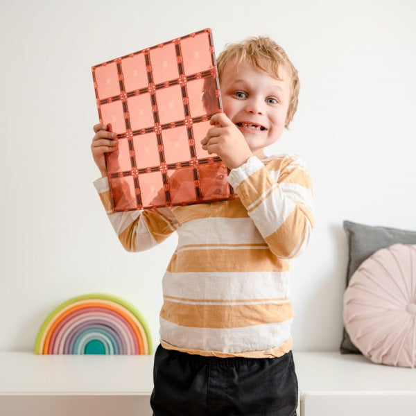 Connetix Tiles | 2 Piece Pastel Base Plates | Lemon & Peach at Milk Tooth