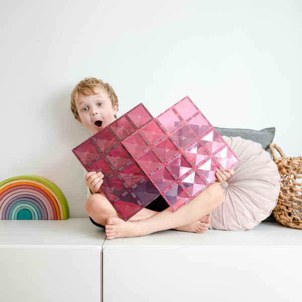 Connetix Tiles | 2 Piece Pastel Base Plates | Pink & Berry at Milk Tooth
