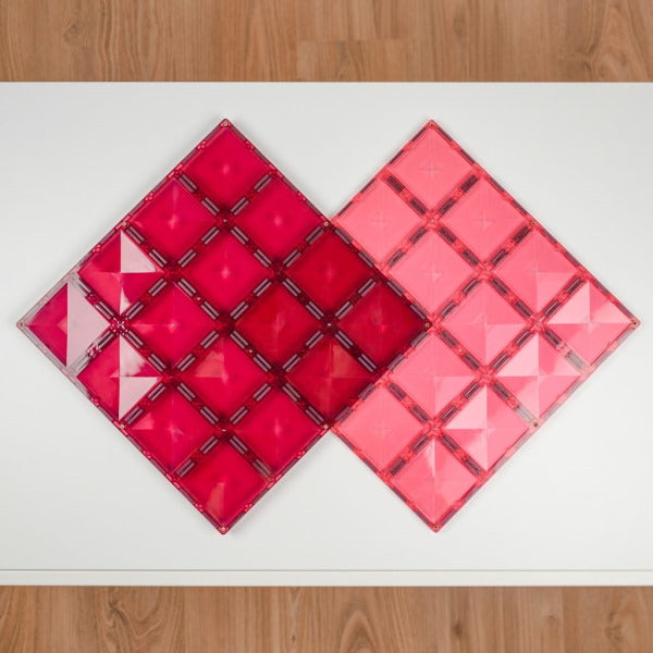 Connetix Tiles | 2 Piece Pastel Base Plates | Pink & Berry at Milk Tooth