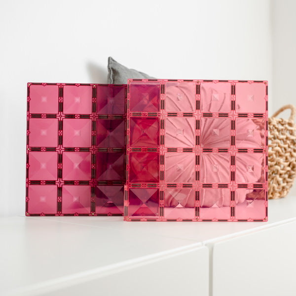 Connetix Tiles | 2 Piece Pastel Base Plates | Pink & Berry at Milk Tooth