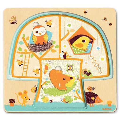 Djeco three-layer wooden puzzle - Tree house