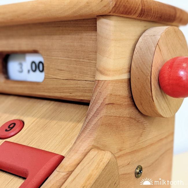 Drewart | Cash Register | Wooden Toy handle that turns the numbers