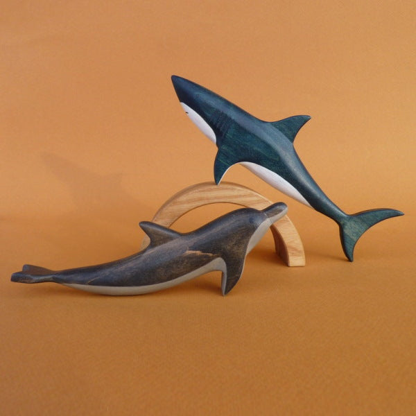 Forest Melody | Wooden Dolphin & Shark | Toy Animal Figurine