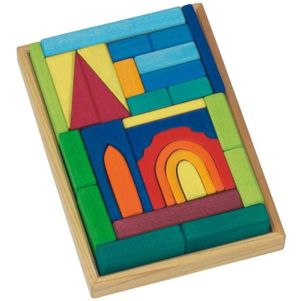 Gluckskafer | Wooden Building Blocks | Church with Tray