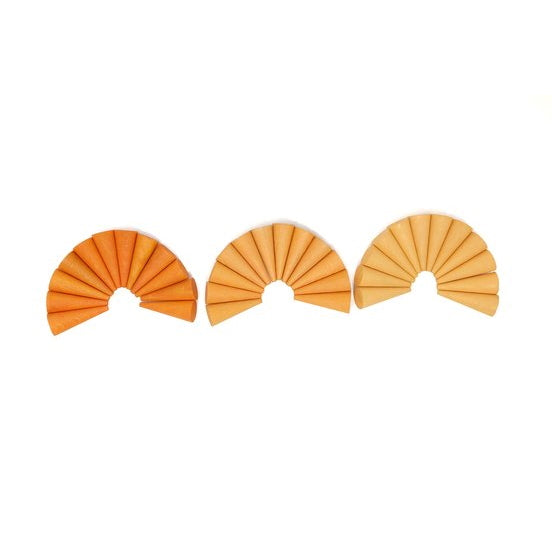 Grapat | Mandala | Orange Cones 36 Pieces wooden toy pieces