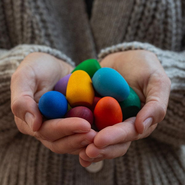 Grapat Rainbow Eggs | Wooden Toy Eggs | Mandala Set