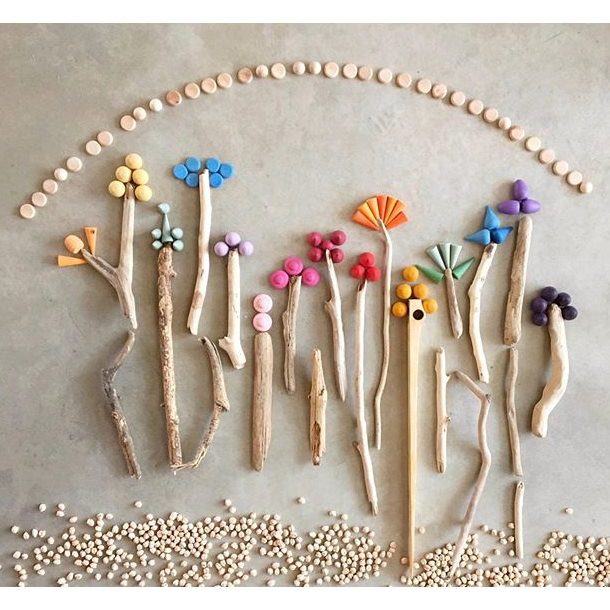 Grapat Mandala sculpture creation artwork wooden toy pieces