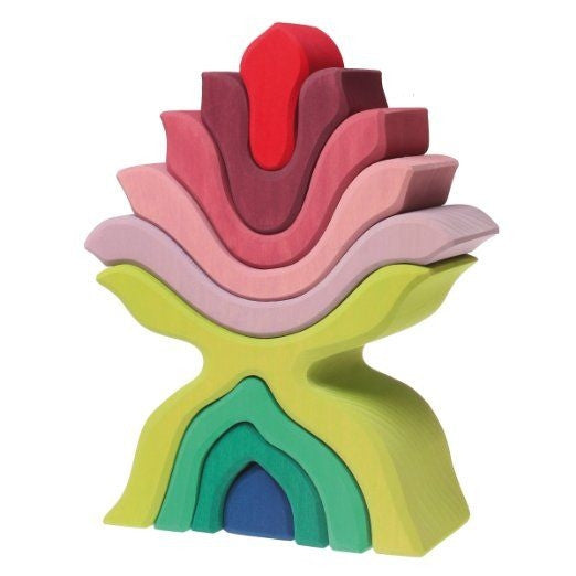 Grimm's | Wooden Flower Stacking Toy | Milk Tooth