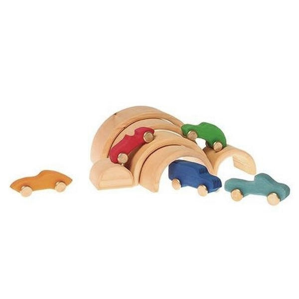 Grimm's | Wooden Rainbow Stacking Toy | Medium | Natural