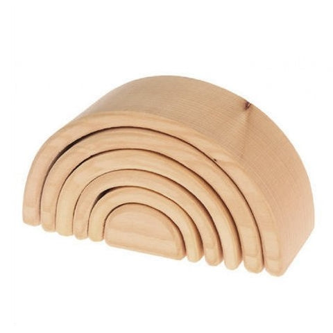 Grimm's | Wooden Rainbow Stacking Toy | Medium | Natural